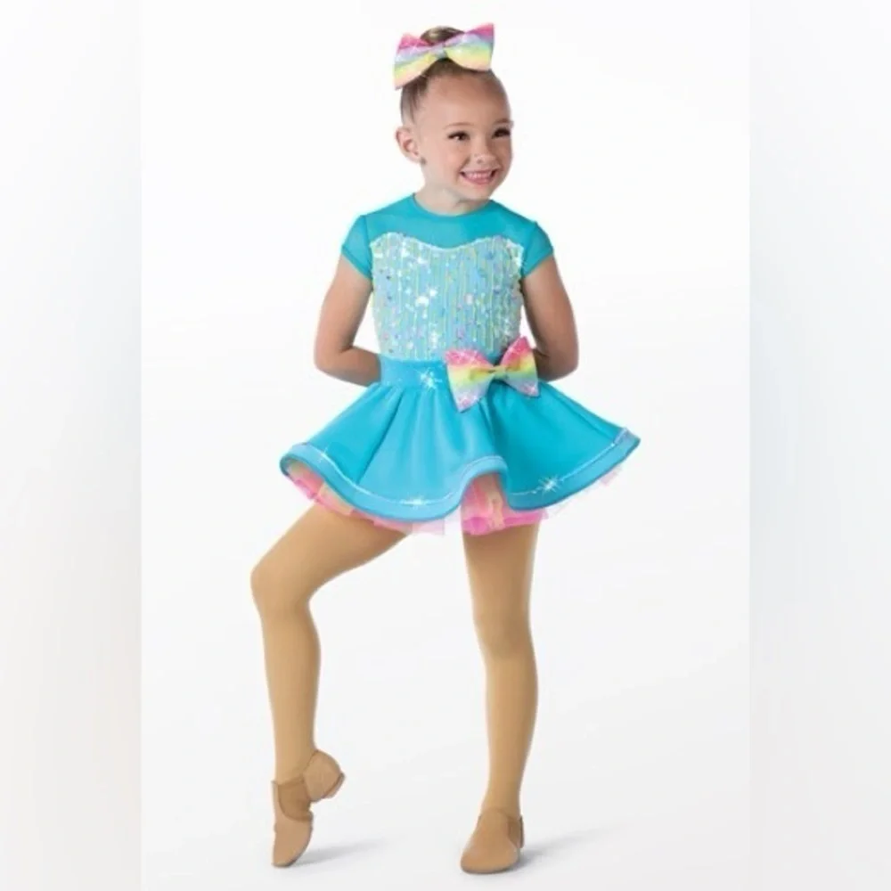 Weissman | I Am Somebody Linear Raindrop Sequin Dance Costume, Size LC